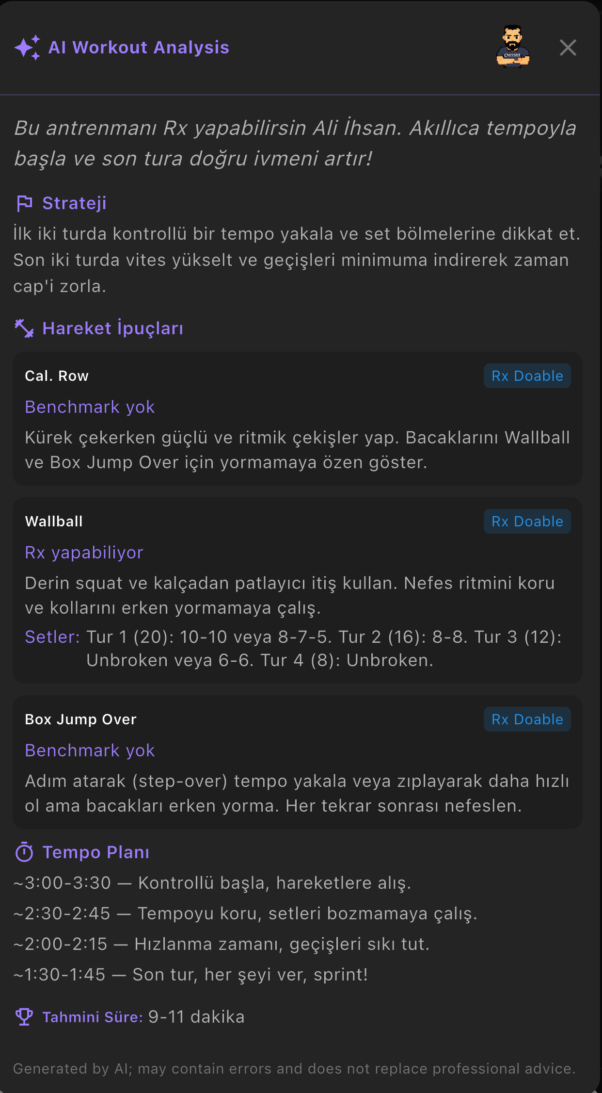 AI Workout Analysis